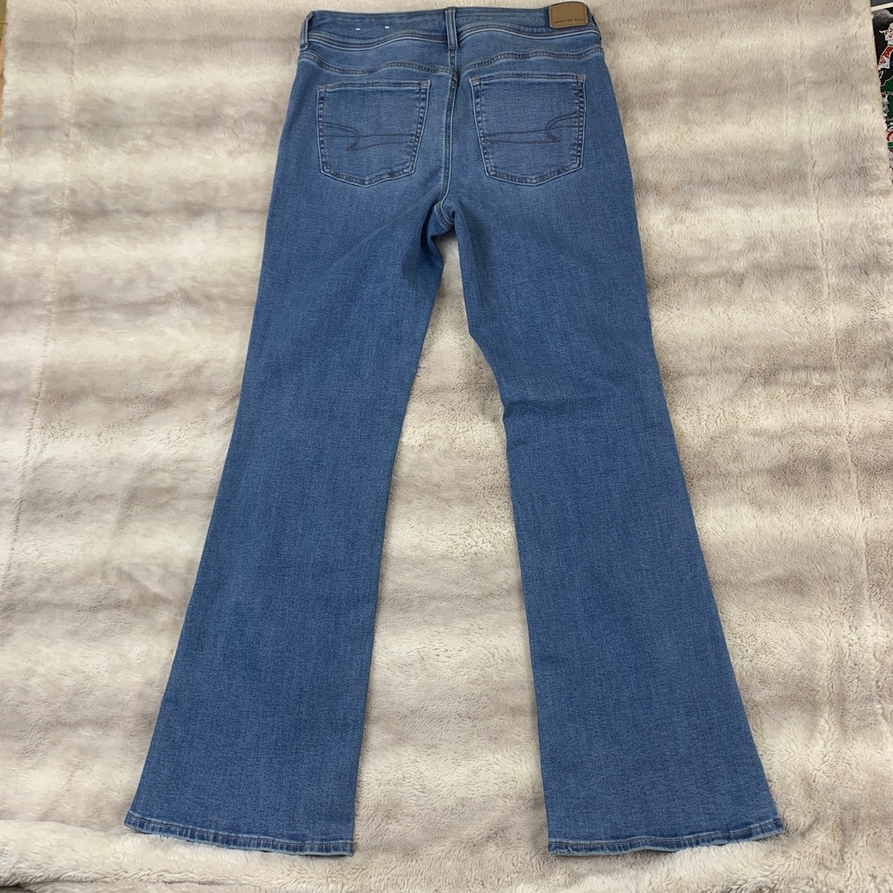 American Eagle Jeans Kick Boot Next Level Stretch Size 10 32W Low Rise Bootcut - Picture 9 of 10